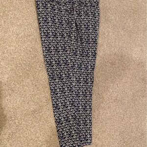 Talbots navy and white cropped pants, 10P